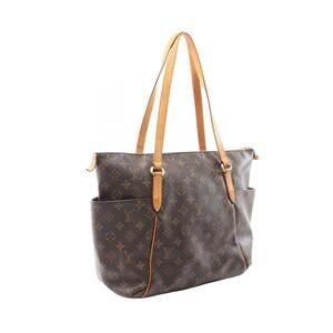 Louis Vuitton Monogram Bag Leather Canvas Brown Tote Totally